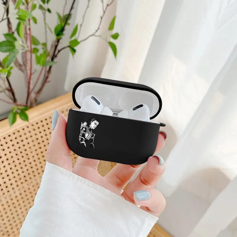 Attack On Titan Anime Earphone Cover For Apple Airpods 1 2 Case Wireless Bluetooth For air pods pro Soft Silicon Cases