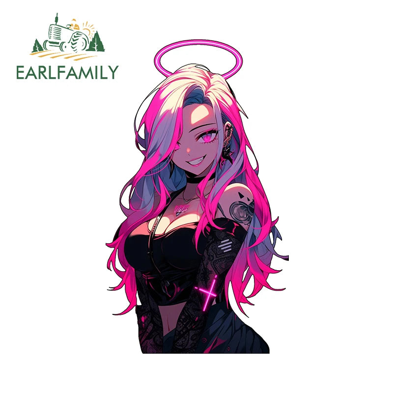 13cm x 7.4cm Zero Two Anime Car Sticker Motorcycle Bumper Funny Laptop Sunscreen Decal Scratch-Proof Fashion Decor