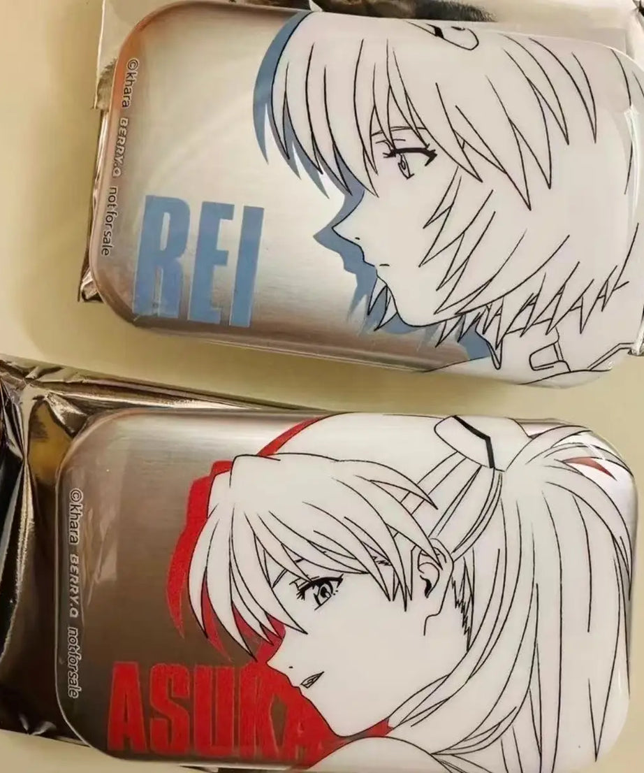 New Century Evangelion Anime Peripheral Badge Ayanami Asuka Special Square Bar Button Backpack Accessories Friends'