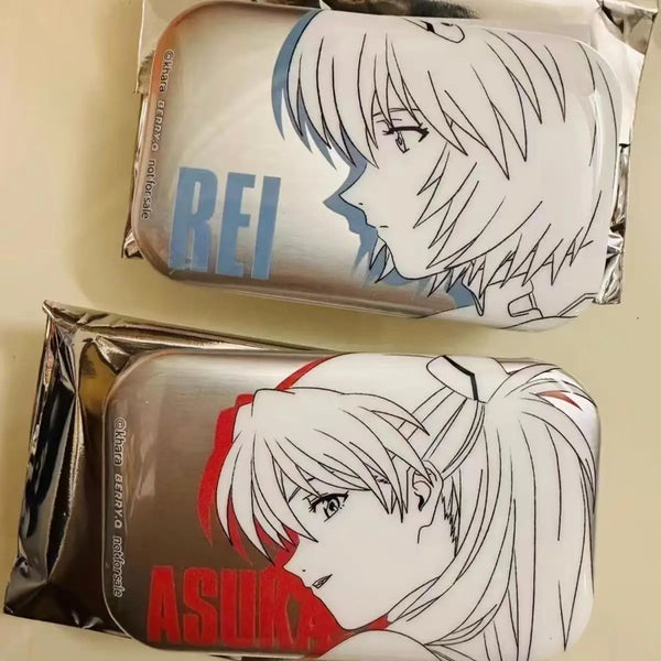 Evangelion Pin Badge Set — Rei & Asuka (Backpack Accessory)