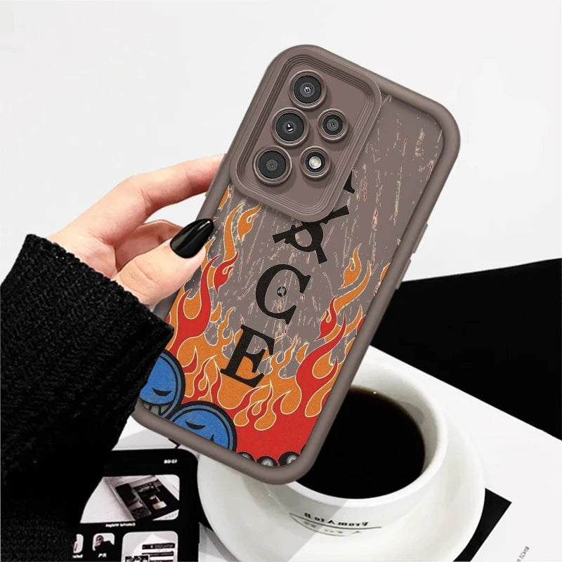 One Piece Nami D. Luffy Cute For Samsung A73 A71 A54 A53 A52 A51 A33 A32 A21S A14 A13 A12 A03 A04 A05 5G Eye Ladder Funda