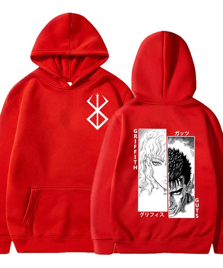 Hot Anime Guts Griffith Graphic Printed Hoodie Unisex Autumn Winter Casual Loose Long Sleeve Pullover Fashion Sweatshirt