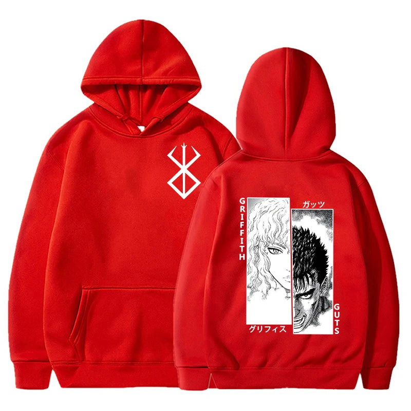 Hot Anime Guts Griffith Graphic Printed Hoodie Unisex Autumn Winter Casual Loose Long Sleeve Pullover Fashion Sweatshirt