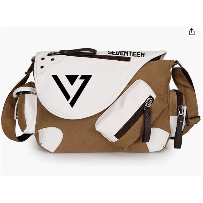 Genshin Impact Anime Canvas Casual Zipper Shoulder Bag Crossbody Bag Schoolbags Large Capacity Bag Men's Shoulder Messenger Gift