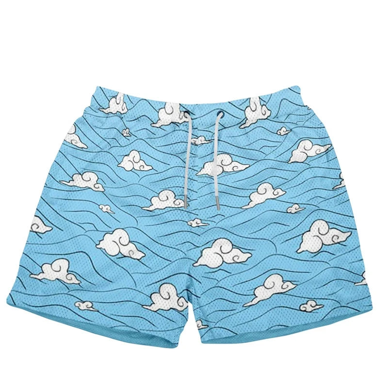 Baki Hanma Anime Shorts – Men's Streetwear Beach Shorts with Elastic Waist