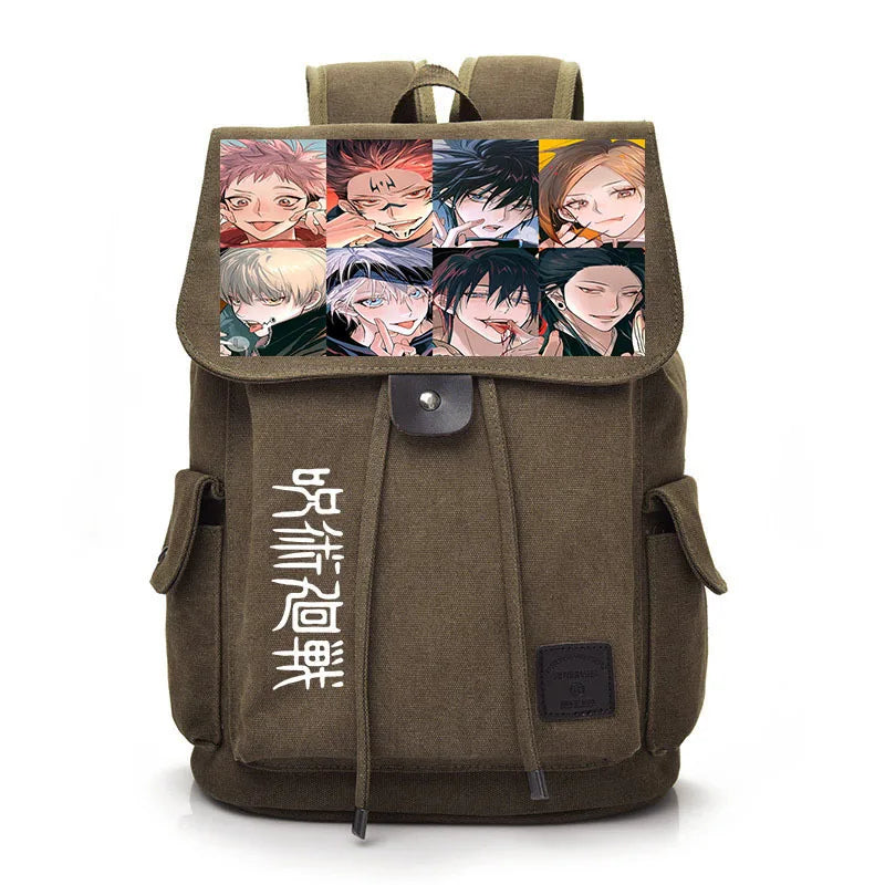 Jujutsu Kaisen Anime Backpack Cosplay Gojo Unisex Students School Bag Large Capacity Bookbag Laptop Travel Rucksack Outdoor Bag
