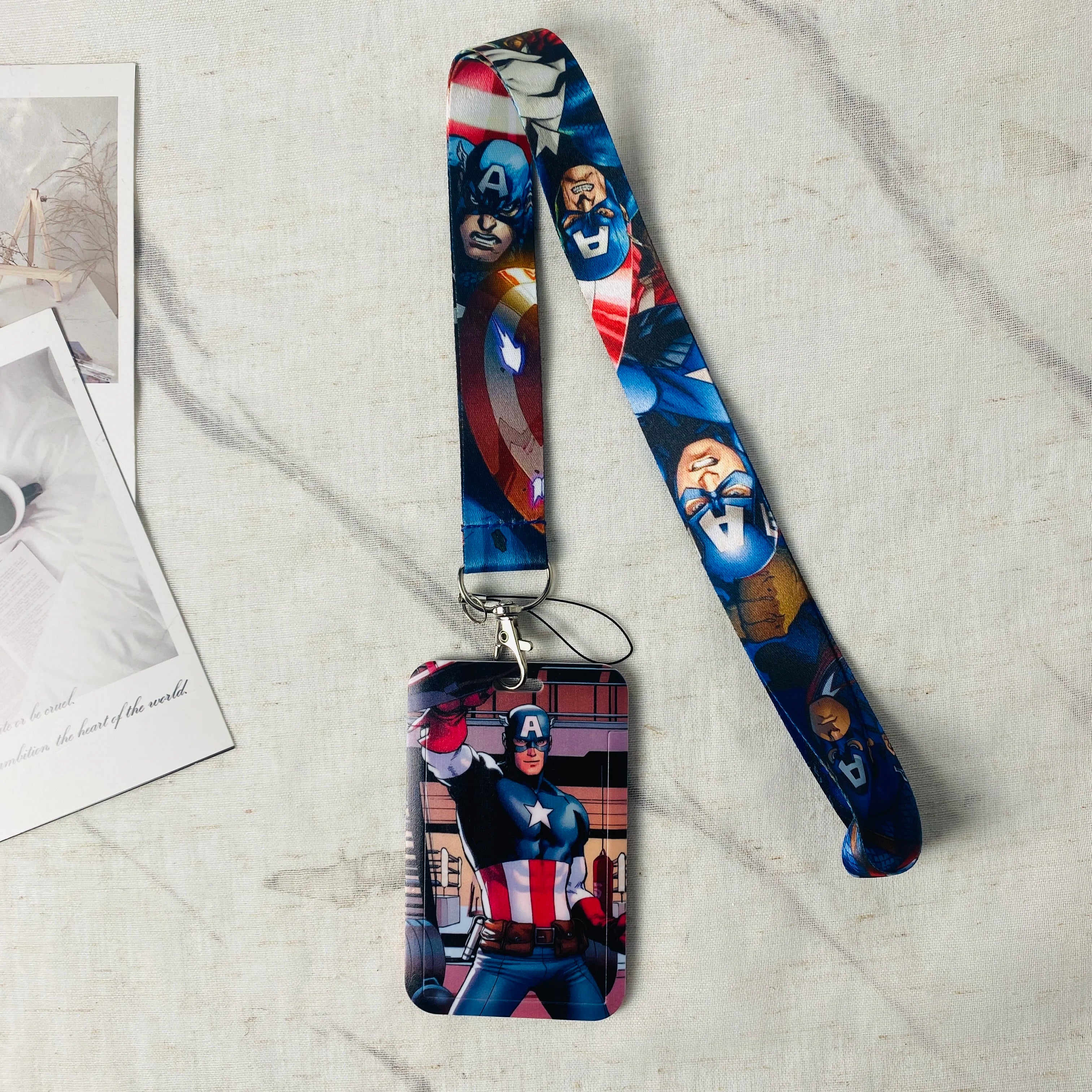 Anime Characters Card Holder Lanyard Keychain ID Credit Bus Card Cover Hang Rope Lariat Lanyard Key Rings Fans Gifts