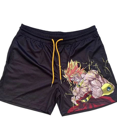 Baki Hanma Anime Shorts – Men's Streetwear Beach Shorts with Elastic Waist