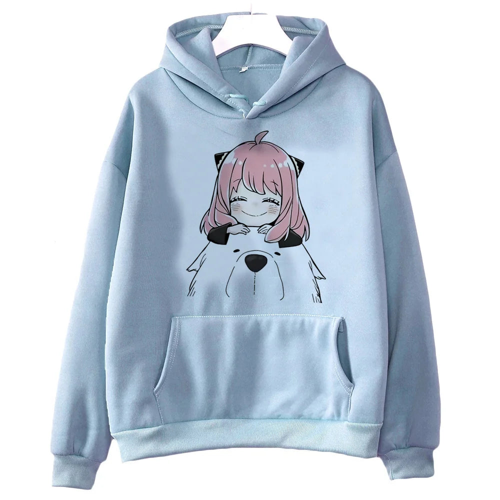 Spy x Family Anya Smug Manga Eyes Graphic Fleece Hoodie Korean Streetwear 5