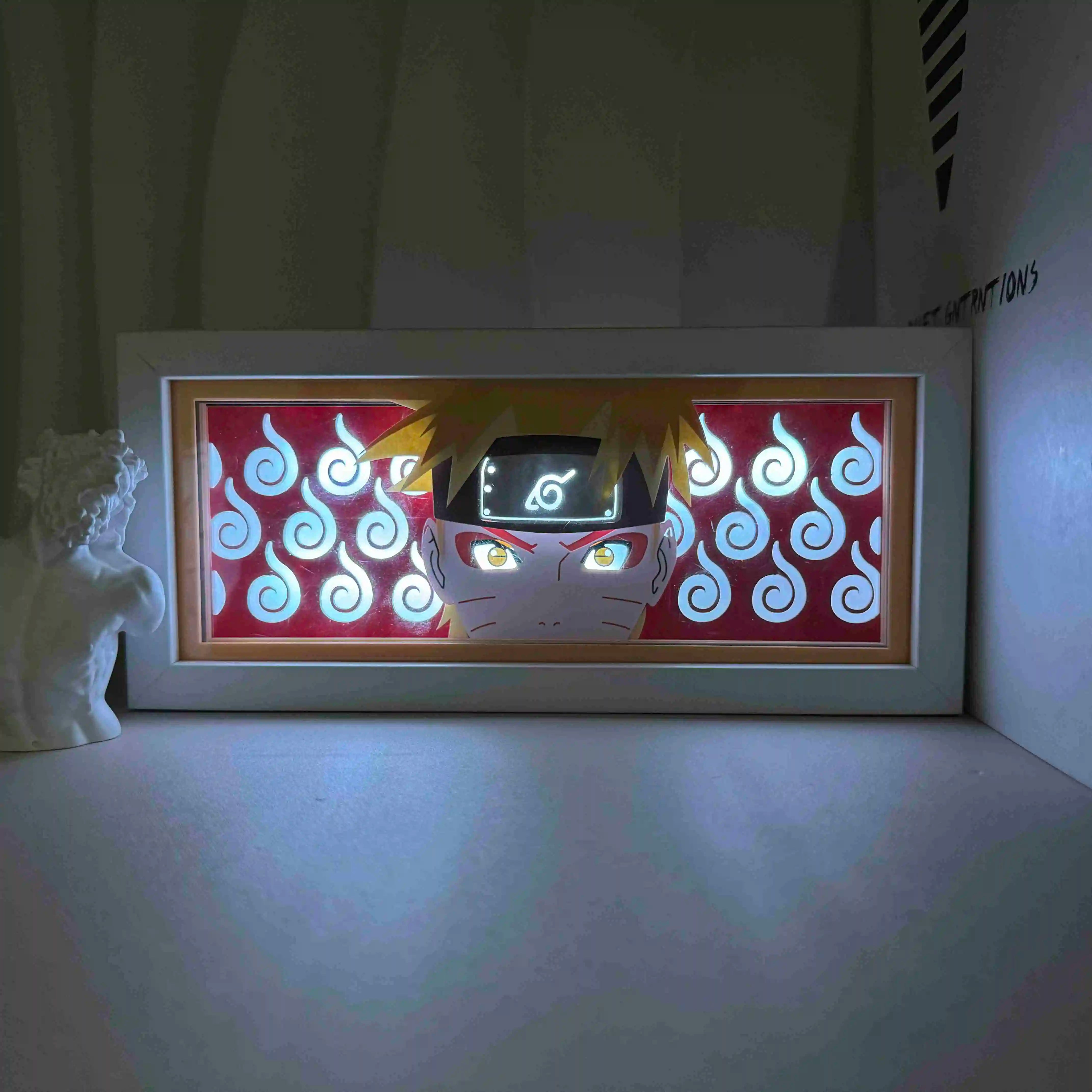 Anime  series paper-cut light room bedroom night light atmosphere light remote control colorful light box