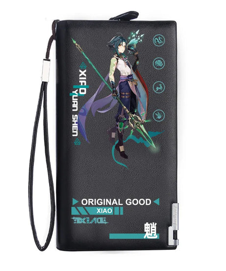 Genshin Impact Mondstadt Anime Peripheral New Zipper PU Wallet Handsome Personality Boy Print Coin Purse Short Card Pack Holiday