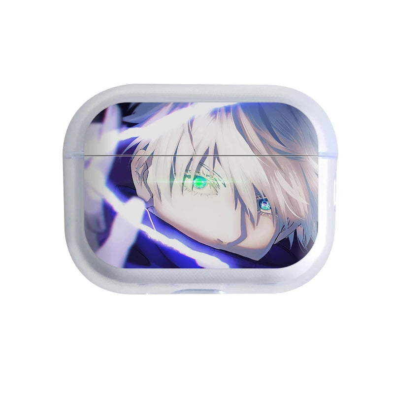 Anime Jujutsu Kaisen Gojo Satoru Clear AirPods Case – Protective Cover for AirPods 4 3 2 Pro 3