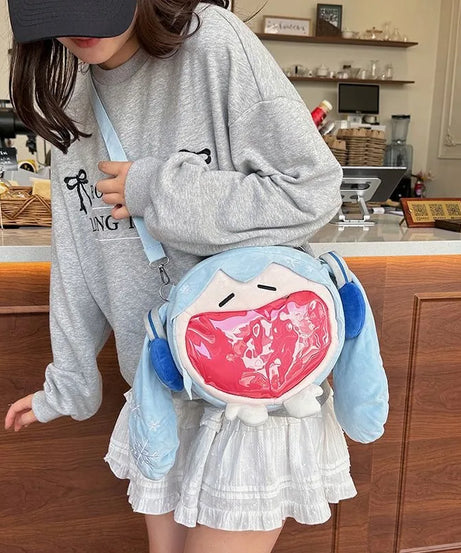 New Hatsune Miku Itabag - Sakura Lolita Style Shoulder Bag, Kawaii UWA Plush Backpack Large Capacity Crossbody Purse Gift