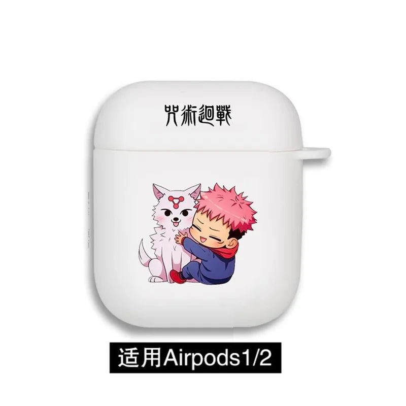 Anime Jujutsu Kaisen Case for Airpods 3 2 1 Pro Silicone Bluetooth Headphone Cover Gojo Satoru Air Pod Earphone Box Black Coque