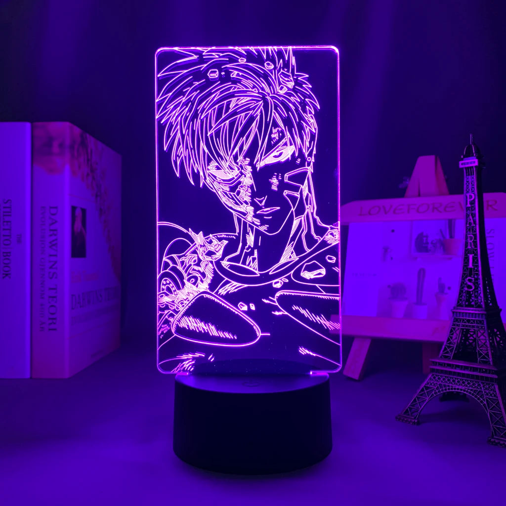 One Punch Man Saitama Figure Led Night Light Lamp for Home Decoration Nightlight Cool Manga Store Decor Ideas Table 3d Light