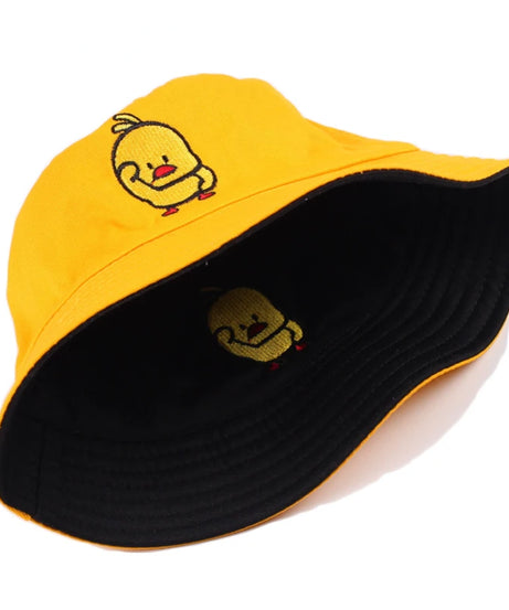 Summer Duck Reversible Bucket Hat for Women Travel Fisherman Hat Sad Boys Bob Fishing Cap Girl Outdoor Panama Beach Sun Hat