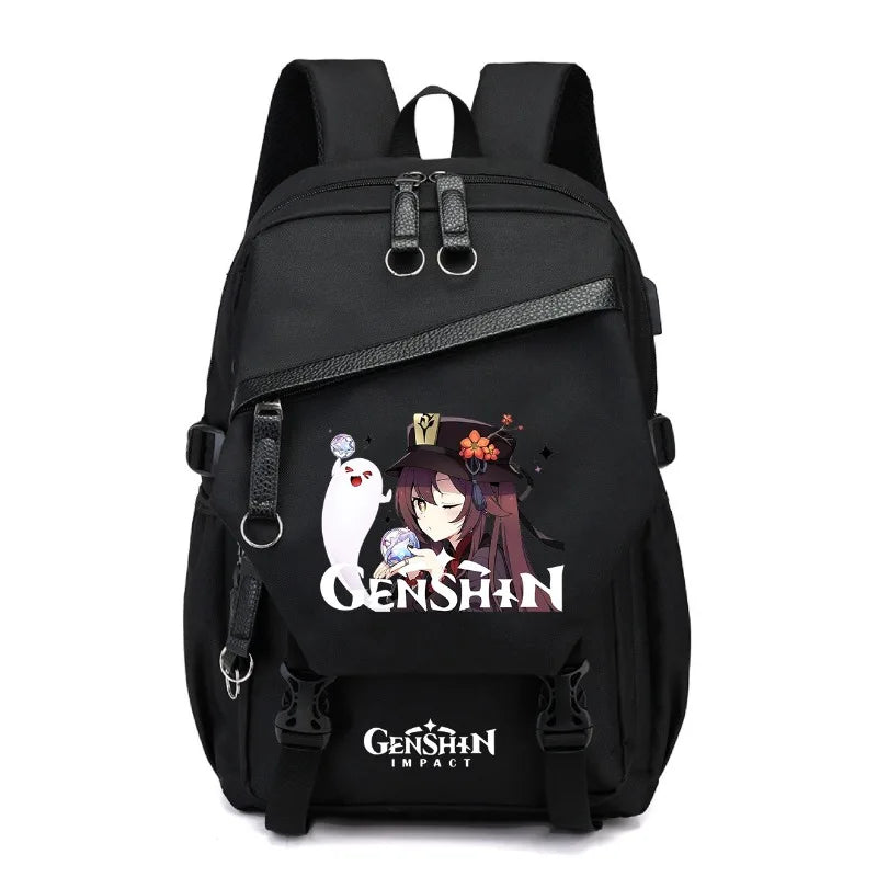 Genshin Impact Anime New Schoolbag Junior High School Primary School Students Men and Women Large-capacity Multi-layer Backpack
