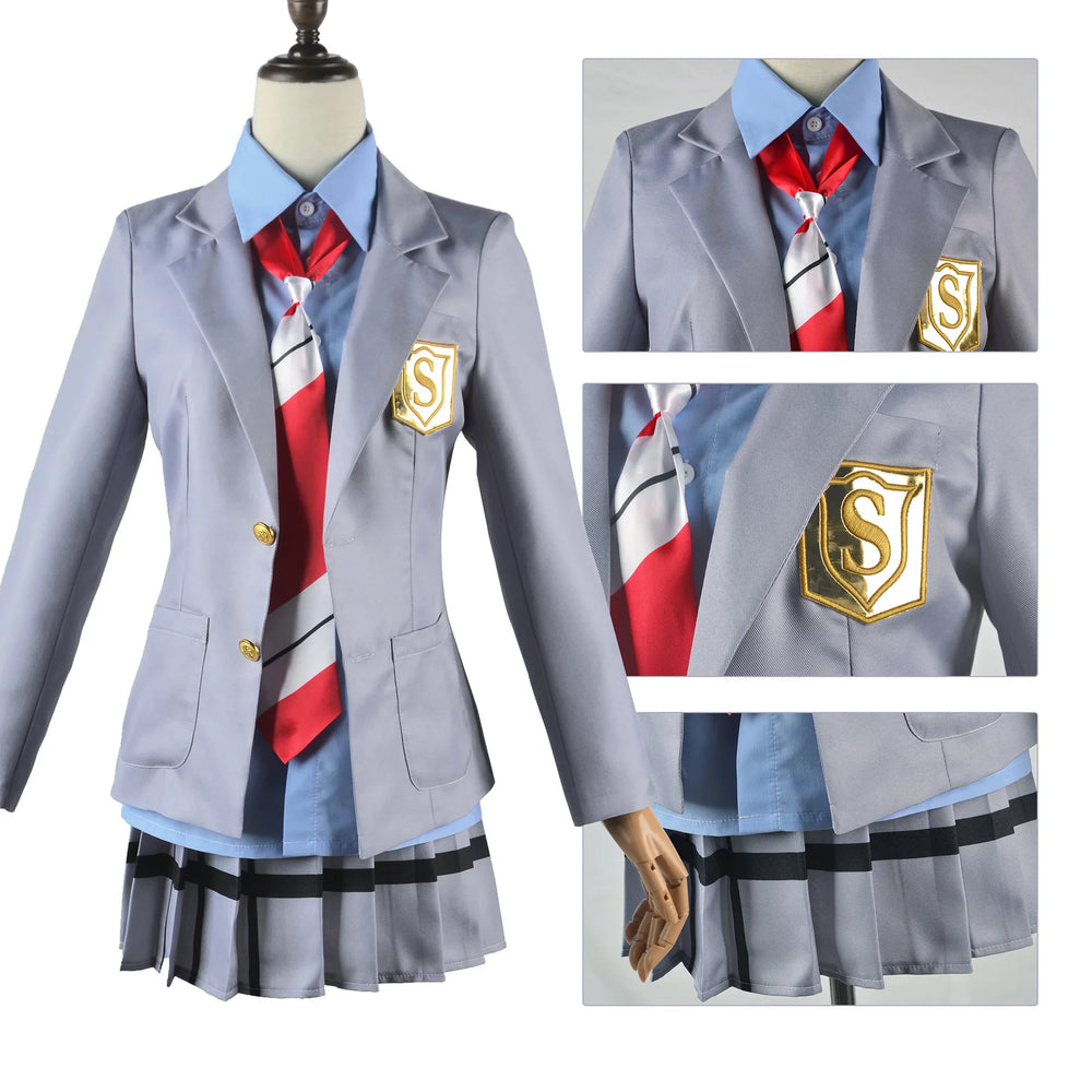 Your Lie in April Kaori Miyazono Cosplay Costume — School Uniform & Wig 4