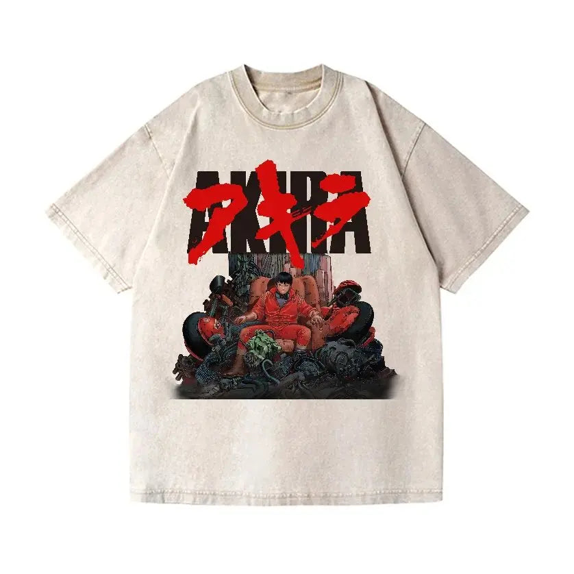Summer Harajuku Anime Mens T-shirt Vintage Washed Women Short Sleeve Tee Streetwear Oversized Casual Top Unisex Y2k Clothes