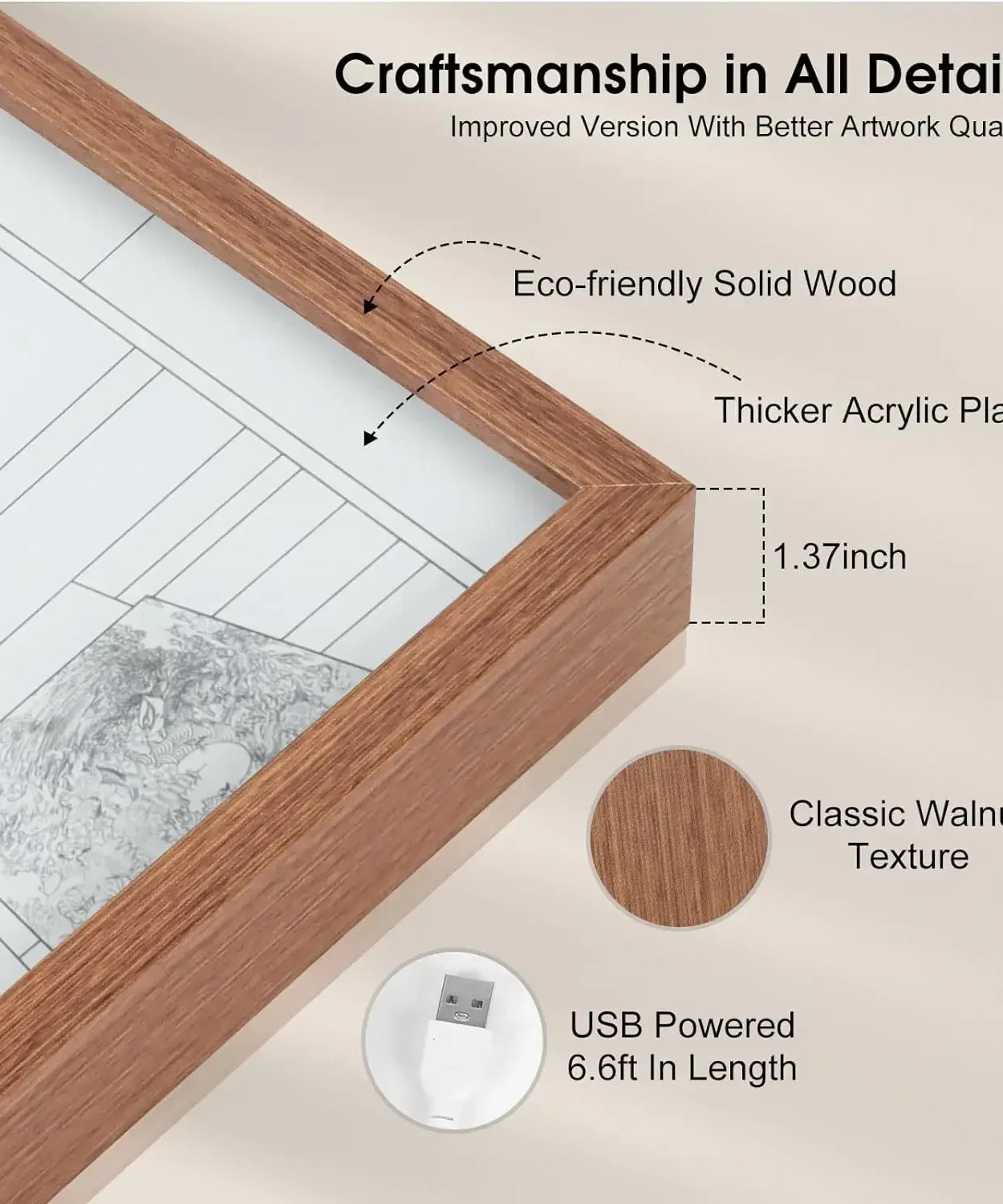 Light Painting Photo Frame Night Light Anime Figure Inuyasha Home room Decor Office Decoration Bedroom Friends Gifts Moon Lamp