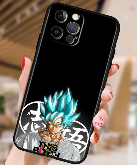 Dragon Ball Z Black Soft Case for iPhone 15/14/13/12/11/XS/X/8/7/SE
