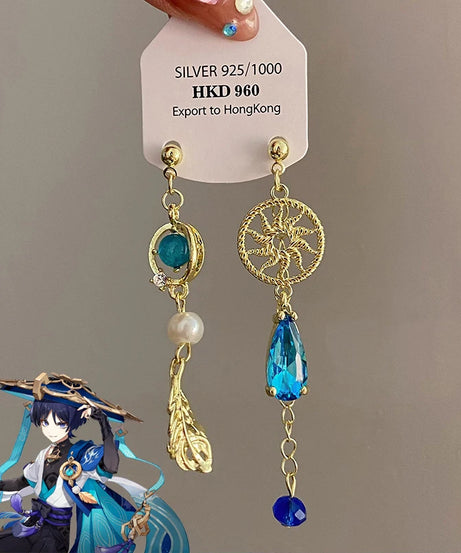 Game Genshin Impact Balladeer Wanderer Cosplay Pendant Ear Studs Scaramouche Kunikuzushi Earrings Women Eardrop Jewelry  Gifts
