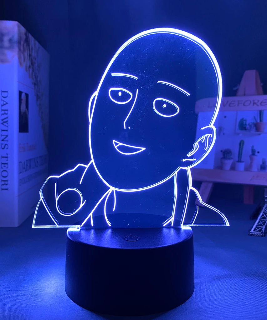 One Punch Man Saitama Figure Led Night Light Lamp for Home Decoration Nightlight Cool Manga Store Decor Ideas Table 3d Light