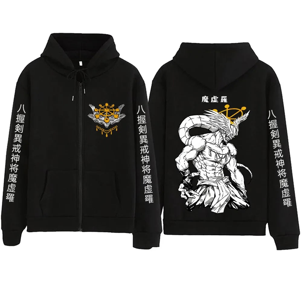 Jujutsu Kaisen Mahoraga Anime Zipper Hoodie – Harajuku Streetwear Sweatshirt