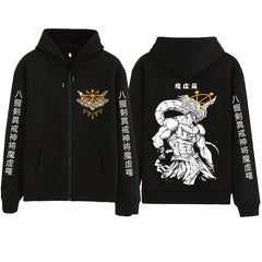 Jujutsu Kaisen Mahoraga Anime Zipper Hoodie – Harajuku Streetwear Sweatshirt