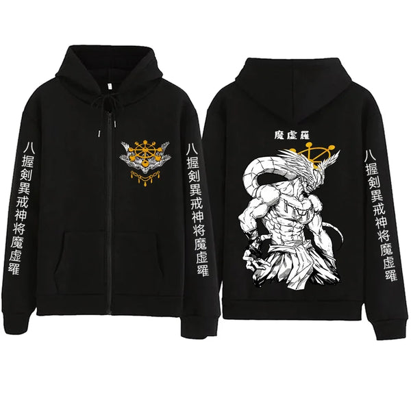 Jujutsu Kaisen Mahoraga Anime Zipper Hoodie – Harajuku Streetwear Sweatshirt
