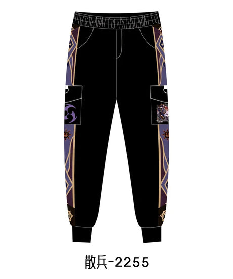 New Genshin Impact Cyno Xiao Zhongli Hu Tao Wanderer Kaedehara Kazuha Cosplay Costume Jogger Trouser Sport Gym Pants Tracksuit