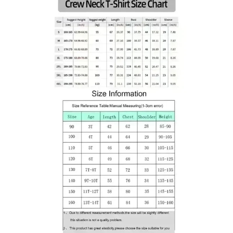 Dragon Ball Anime Joint T-shirt Summer Men's New Gohan Printed American Hip Hop Casual Loose Parent Child Short Sleeve Top