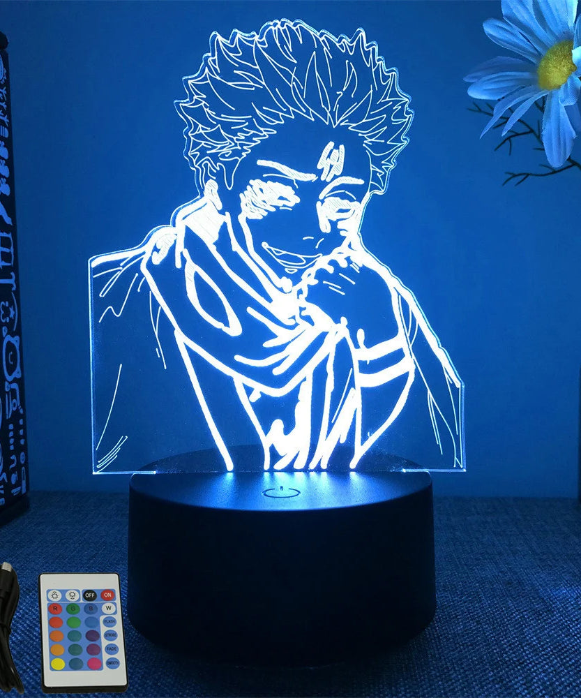 3D Anime Lamp Jujutsu Kaisen Led Night Light RGB Table Lamps Satoru Gojo Action Figure Kids Bedroom Desk Home Decor Friend