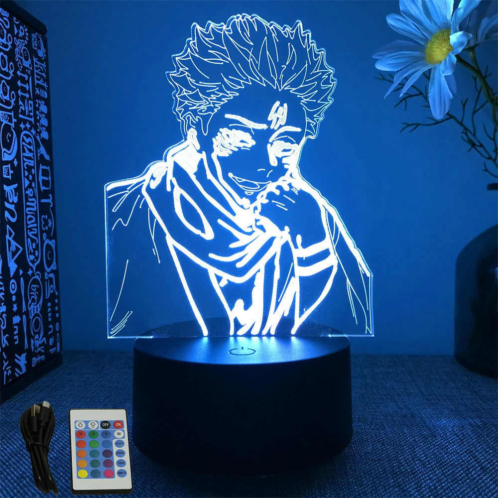 3D Anime Lamp Jujutsu Kaisen Led Night Light RGB Table Lamps Satoru Gojo Action Figure Kids Bedroom Desk Home Decor Friend
