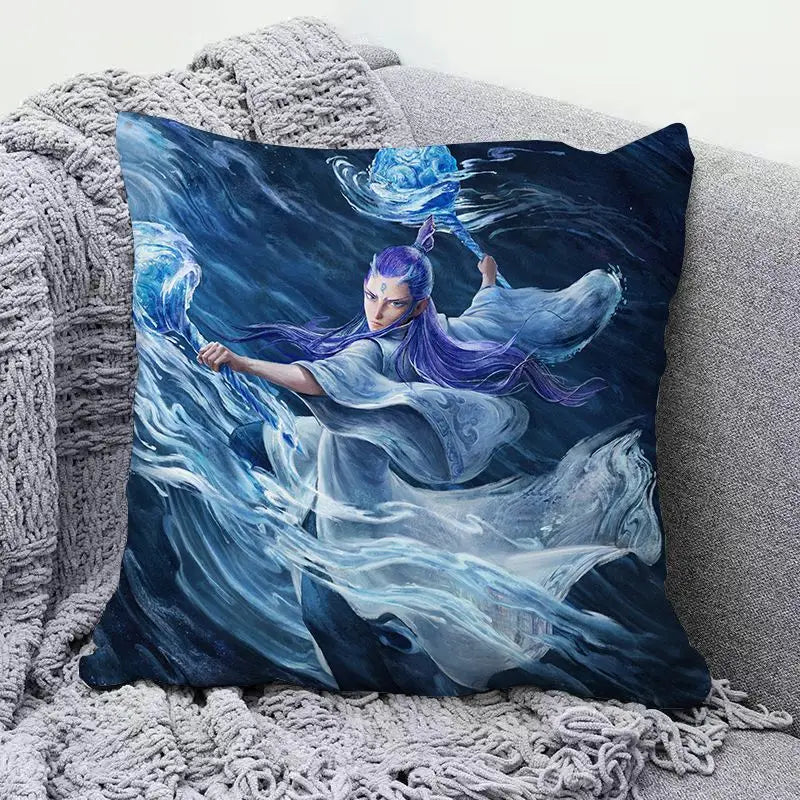 Ne Zha anime peripherals pillows cute personality creative fashion living room sofa bedroom cushions holiday gift