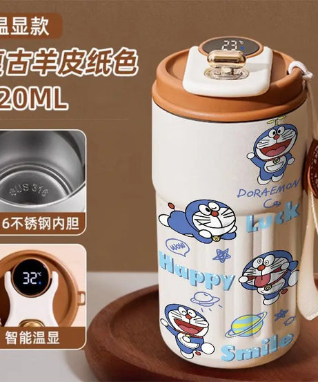 Doraemon Cartoon Thermos Mug – Cute Stainless Steel Coffee Cup for Home, Office & Travel