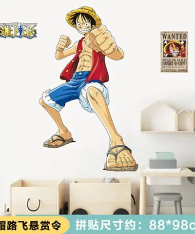 One Piece Anime Luffy Poster Wall Sticker Personality Creative Fashion Boys Dormitory Decoration Wallpaper Self Adhesive