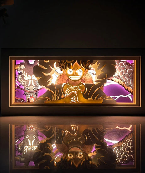 Anime  series paper-cut light room bedroom night light atmosphere light remote control colorful light box