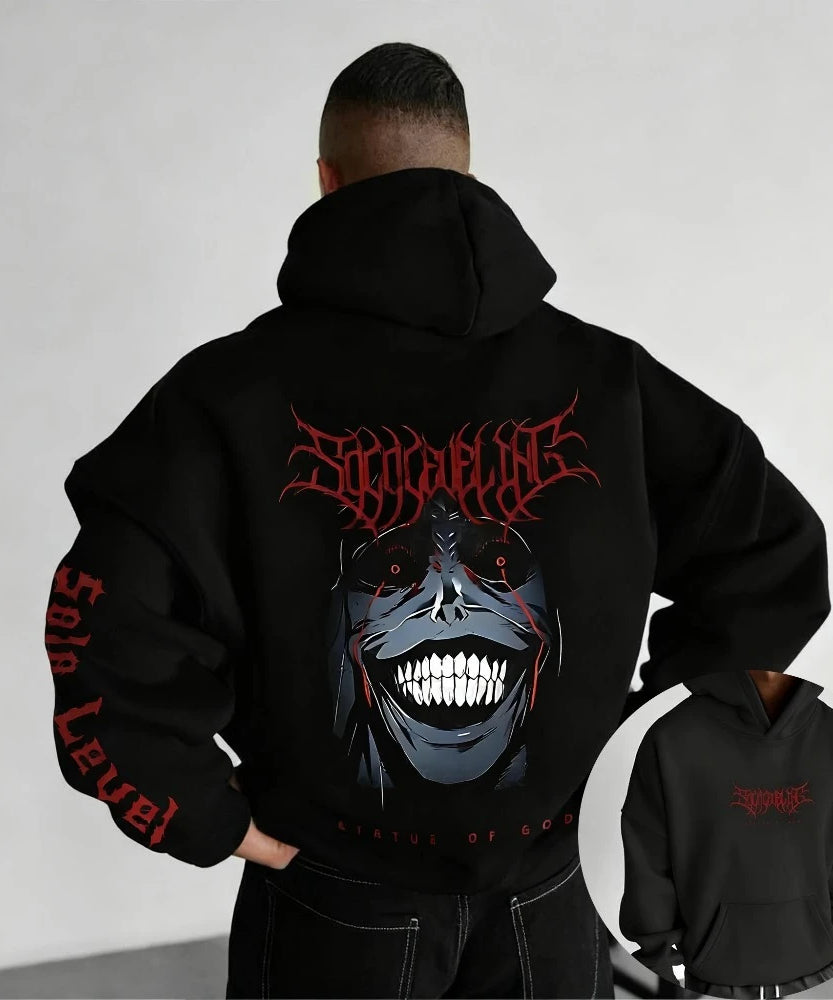 Solo Leveling Anime Peripheral Hoodie Men's and Women's Fall/Winter New Loose Casual Japanese Harajuku-style Sweater Top