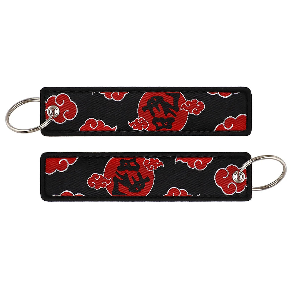 Anime Naruto Fabric Keychain Lanyard – Woven Character Zipper Pendant for Bags & Keys 6