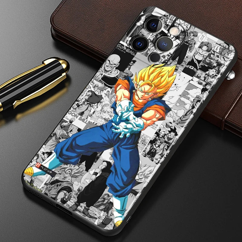Manga D-Dragon Ball Z Art For iPhone 15 14 13 12 11 XS XR X 8 7 SE Pro Max Plus Mini Black Phone Case