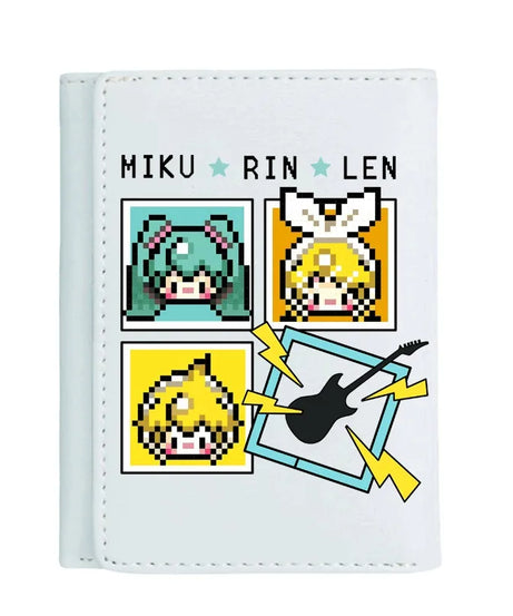 Hatsune Miku Anime Peripheral Zipper New PU Wallet Handsome Personality Boy Print Coin Purse Short Card Pack Holiday Gift
