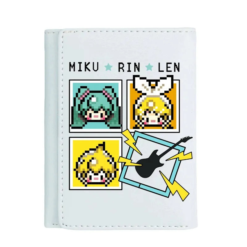 Hatsune Miku Anime Peripheral Zipper New PU Wallet Handsome Personality Boy Print Coin Purse Short Card Pack Holiday Gift