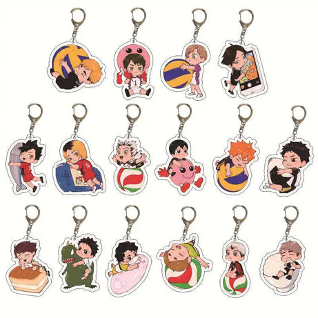 Acrylic Haikyuu Hinata Shoyo Tobio Kageyama Anime Keychain Jewelry Campus Related Products Cultural Friends Gift Bag Charms New