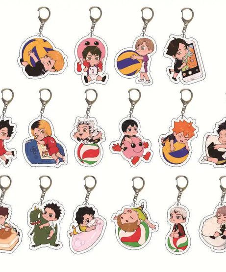 Acrylic Haikyuu Hinata Shoyo Tobio Kageyama Anime Keychain Jewelry Campus Related Products Cultural Friends Gift Bag Charms New