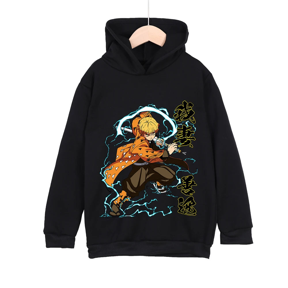 Kids Zenitsu Agatsuma Anime Cotton Hoodie – Pullover Sweatshirt Cosplay Costume 6