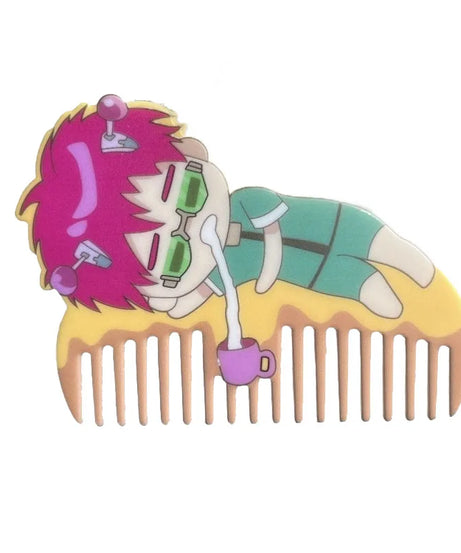 Kawaii Saiki Kusuo Comb Anime Cute Student Dormitory Children Portable Modelling Hair Tool Toys Gifts Girls