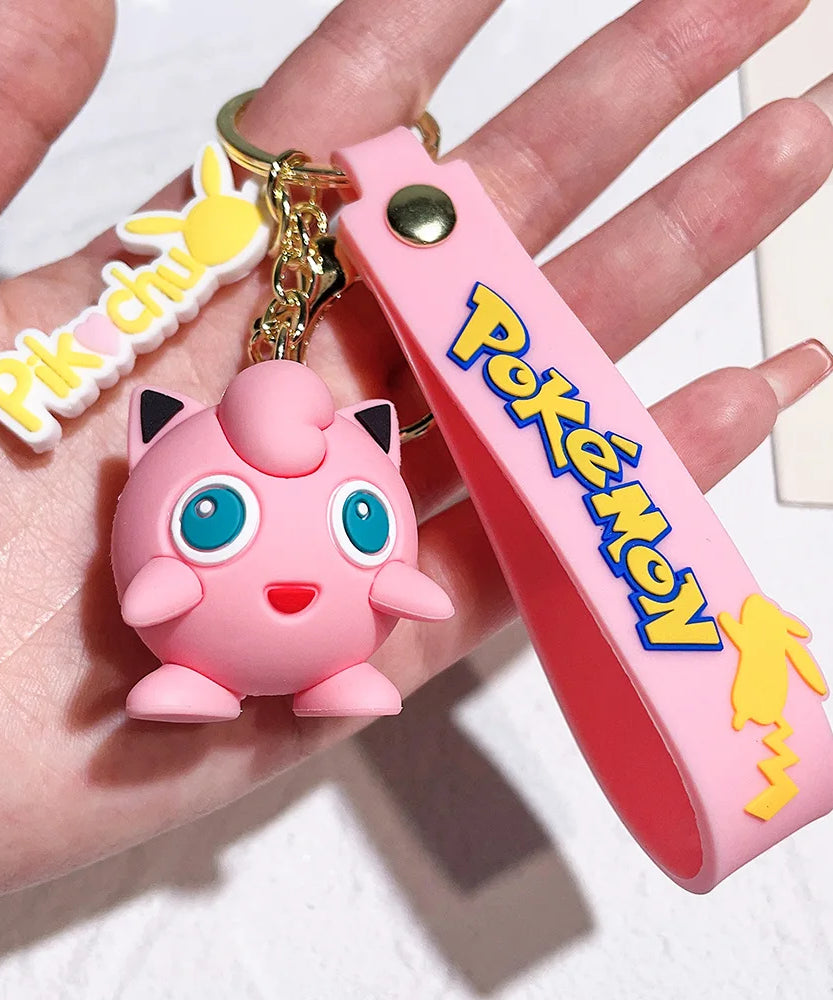 Pocket Monster Pikachu Anime PVC Doll Keychain Pendant Bag Accessories Action Toy Doll Psyduck Charizard Children's Gift