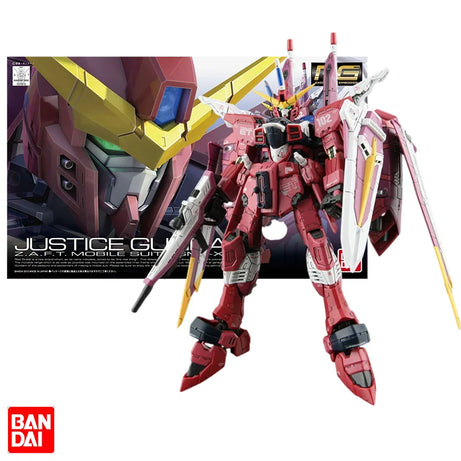 RG 1/144 Justice Gundam ZGMF-X09A Original Figure Anime Action Assembly Fighter Kit Model Collection Gift Box Toy For Kid