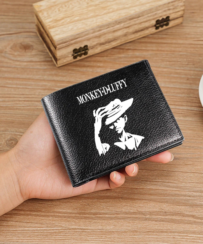 One Piece Pu Leather Wallet for Men Foldable Short Wallets Luffy Zoro Chopper Coin Purse Man Multi-slot Credit ID Card Holder